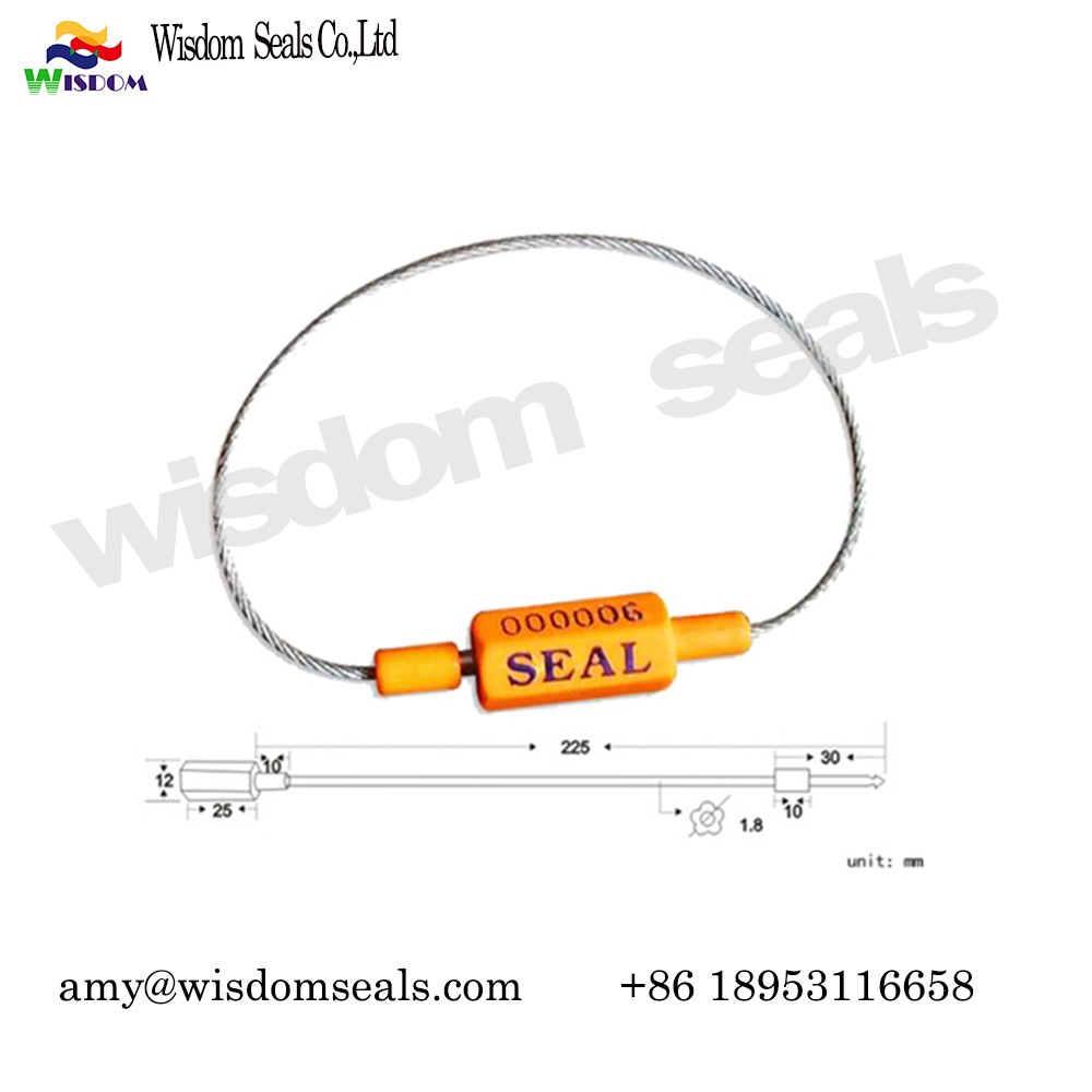WDM-CS318  1.8mm fixed length security tie ABS coated container truck trailer shipping cable seal​ 
