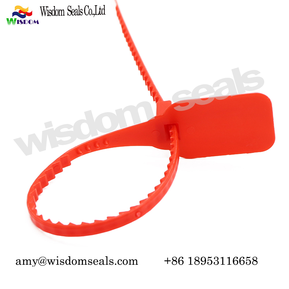  WDM-PS235A  security transport container Pull Tight Plastic Security Seal for money Bank Bags with logo barcode 